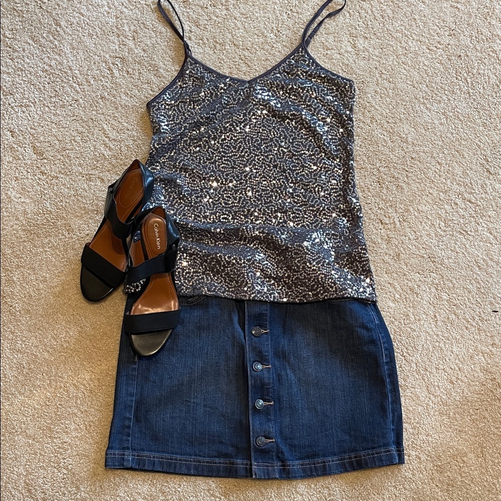 Express Metallic Sequin Camisole